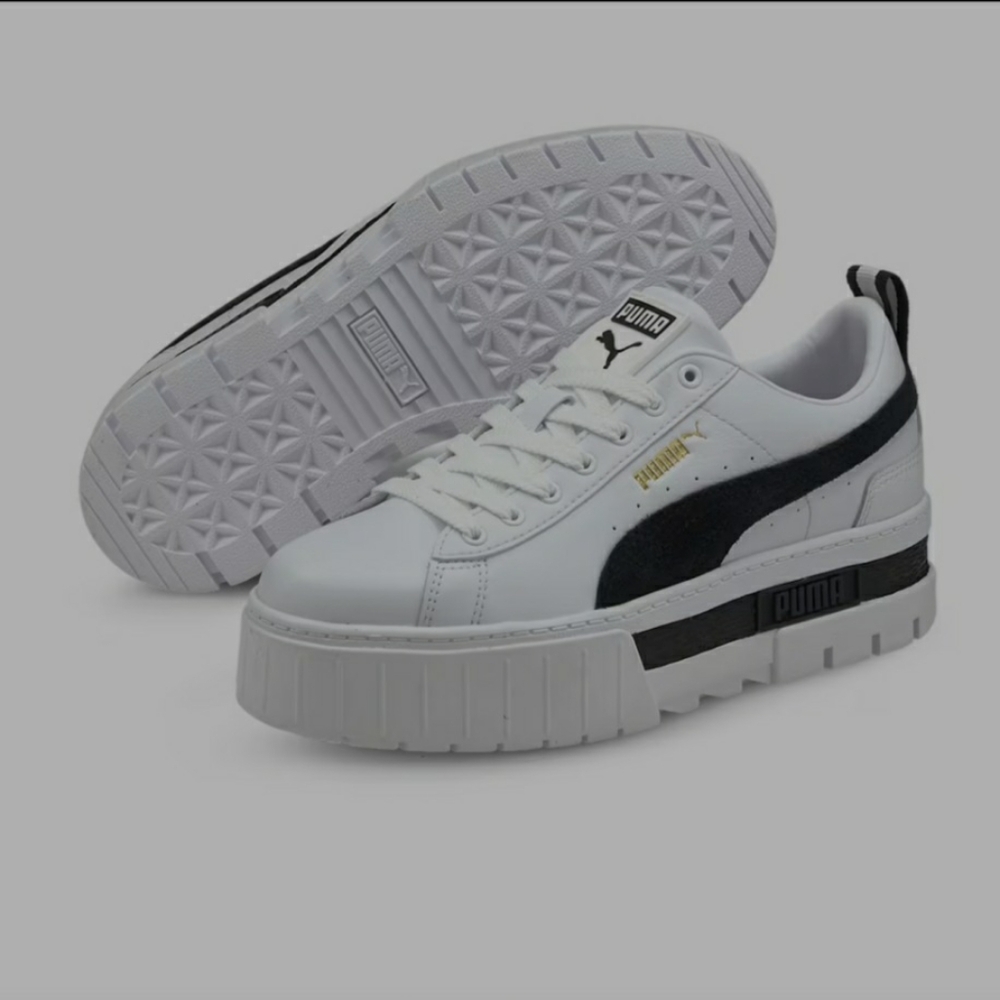 Mayze Puma Women's White and Black Platform Sneakers 7 New - Picture 3 of 13